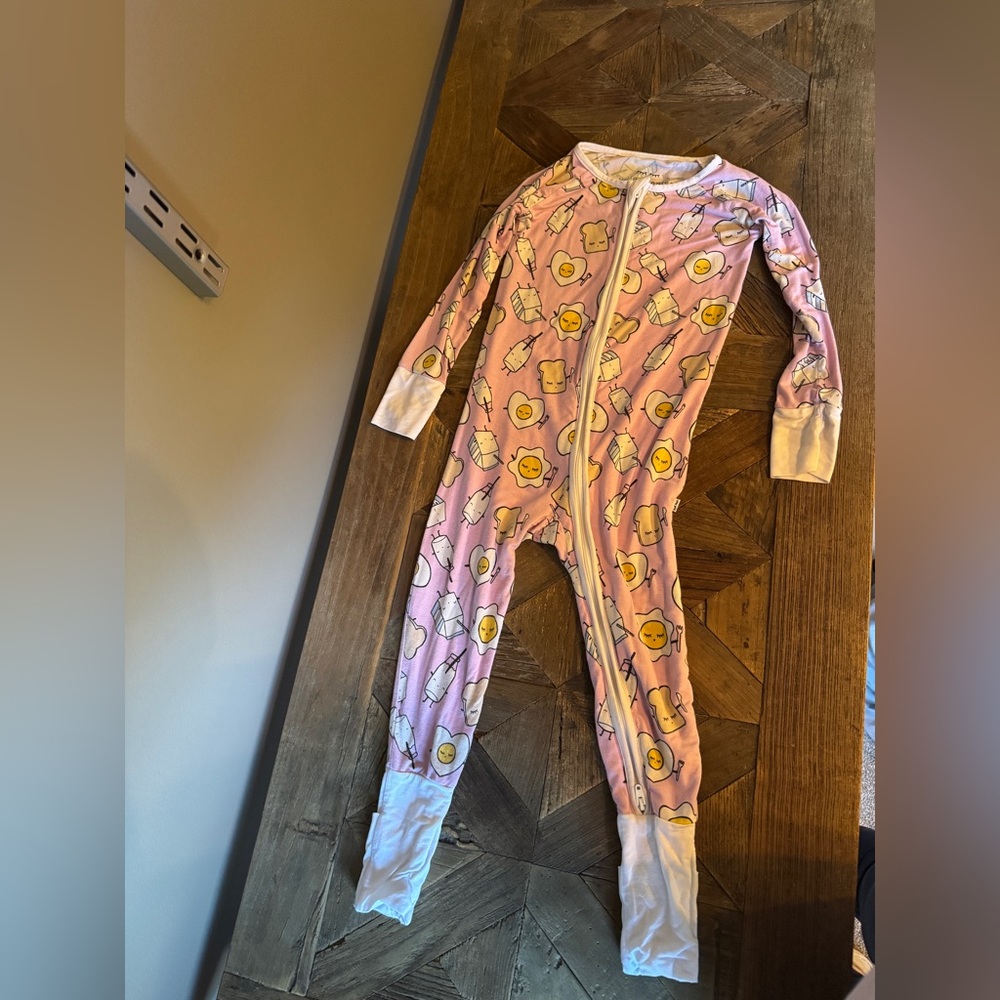 Little Sleepies Pink and White Kids Footie Pajama